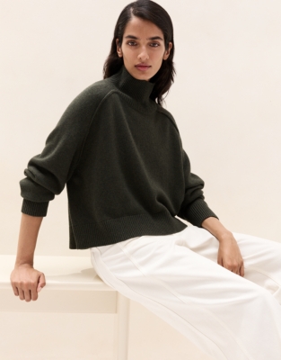 Funnel-Neck Jumper with Cashmere