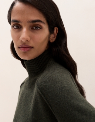 Funnel-Neck Jumper with Cashmere