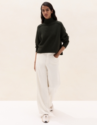 Funnel-Neck Jumper with Cashmere