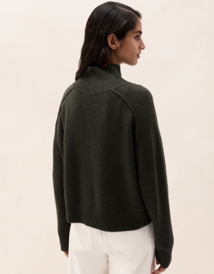 Funnel-Neck Jumper with Cashmere