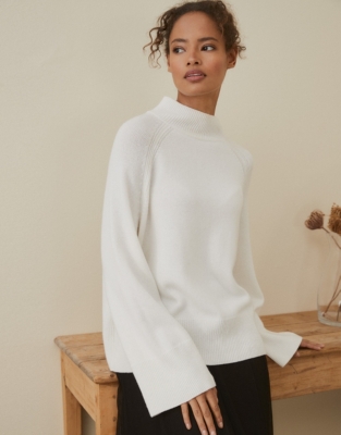 FunnelNeck Jumper with Cashmere Clothing Sale The White Company UK
