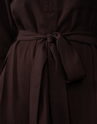 Funnel Neck Shirt Dress