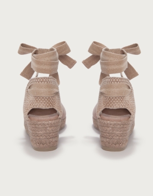 Gaimo Canvas Round Toe Wedge Espadrilles