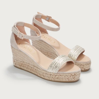 Gaimo Plaited Gold Wedge Espadrilles