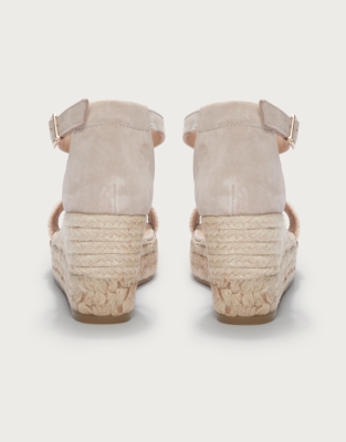 Gaimo Plaited Gold Wedge Espadrilles