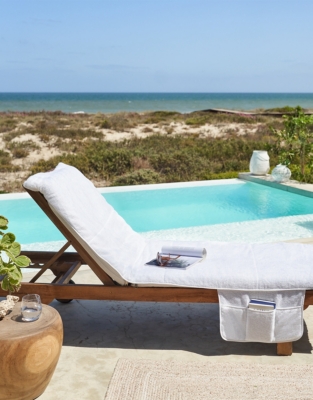 Garden Lounger Towel Cover – with Pockets