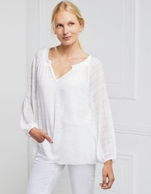 Gathered Neck Blouse | All Clothing Sale | The White Company US