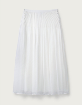 Georgette Pintuck Midi Skirt | Clothing Sale | The White Company UK