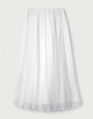 Georgette Pleated Midi Skirt | Clothing Sale | The White Company UK