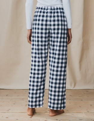 Gingham Brushed-Cotton Pajama Bottoms | Sleepwear Sale | The White ...