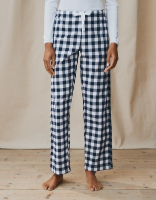 Gingham BrushedCotton Pajama Bottoms Sleepwear Sale The White