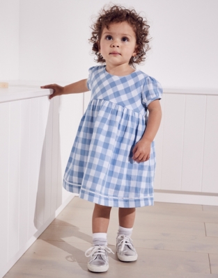 Blue gingham 2024 baby dress