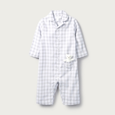 Gingham Sleepsuit with Toy