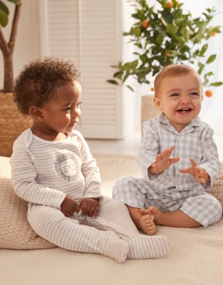 Gingham Sleepsuit with Toy