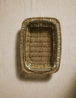 Glass & Seagrass Oven Dish – Medium