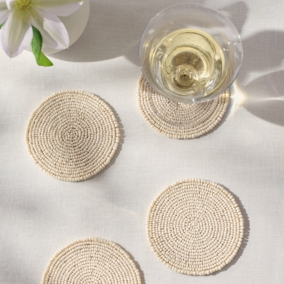 Glass Beaded Coasters – Set of 4