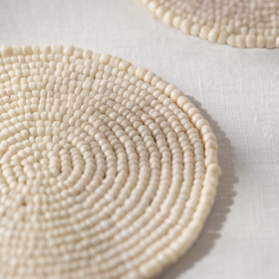 Glass Beaded Coasters – Set of 4