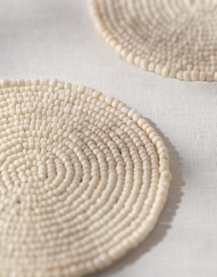 Glass Beaded Coasters – Set of 4