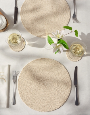 Glass Beaded Coasters – Set of 4