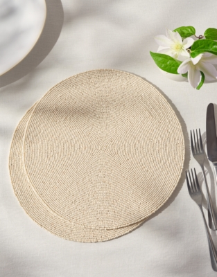 Glass Beaded Placemats – Set of 2
