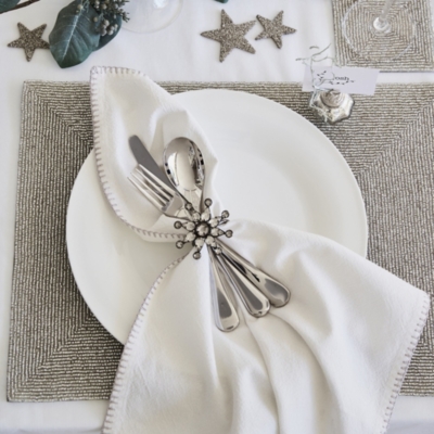 Glass Beaded Placemats Set of 2 Home Accessories Sale The White