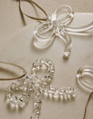 Glass Bow Decorations – Set of 4