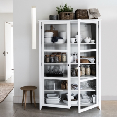 BRIMNES Glass-door cabinet, white, 311/2x743/4 - IKEA