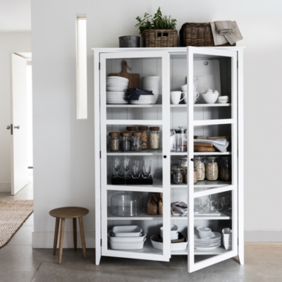 Grey and white 2024 display cabinet