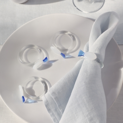 Glass Fish Napkin Rings – Set of 4