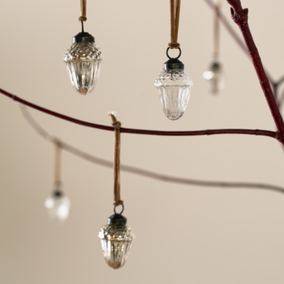 Glass Mini Acorn Decorations – Set of 6