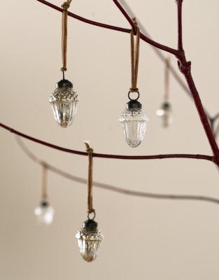 Glass Mini Acorn Decorations – Set of 6
