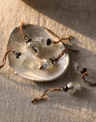 Glass Mini Acorn Decorations – Set of 6