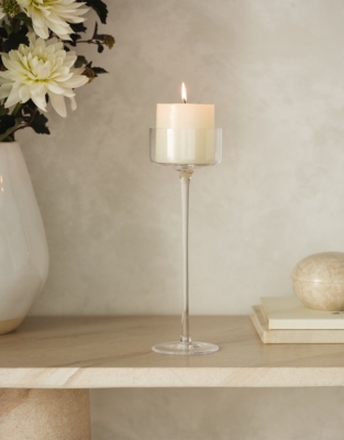 Glass Pillar Candle Holder – Large
