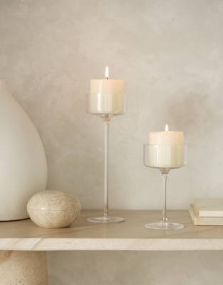 Glass Pillar Candle Holder – Large