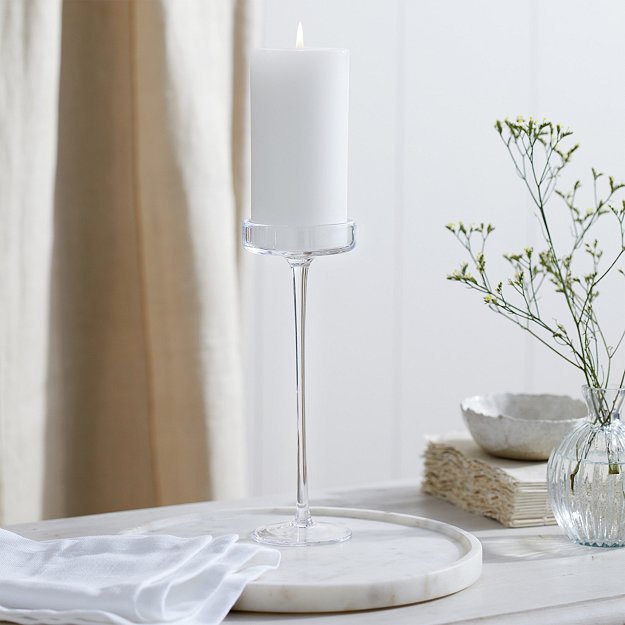 Glass Pillar Candle Holder - Large  | Candle Holders | The  White Company