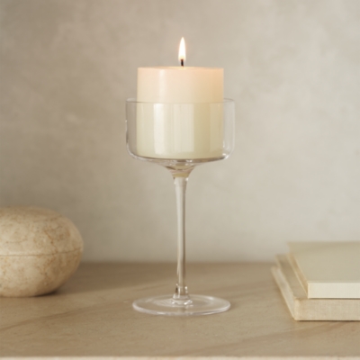 Glass Pillar Candle Holder - Small