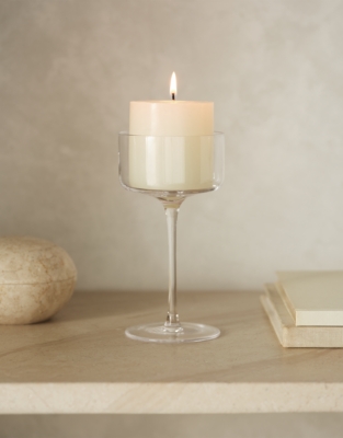 Glass Pillar Candle Holder - Small