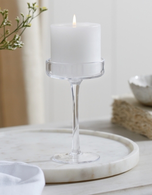 Glass Pillar Candle Holder - Small