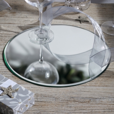 Glass Round Mirrored Charger