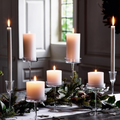 Glass Tall Pillar Candle Holder