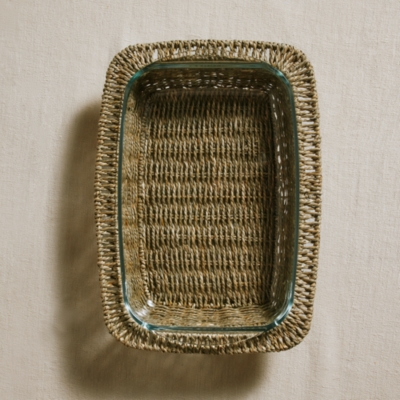 Glass and Seagrass Oven Dish – Large