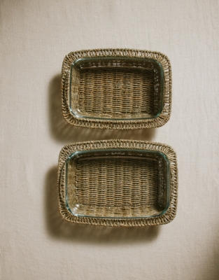 Glass and Seagrass Oven Dish – Large