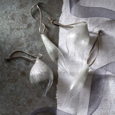 Glitter Glass Baubles Set of 4 Home & Bath The White Company US