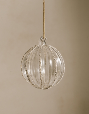 Glitter Ribbed Bauble – 10cm