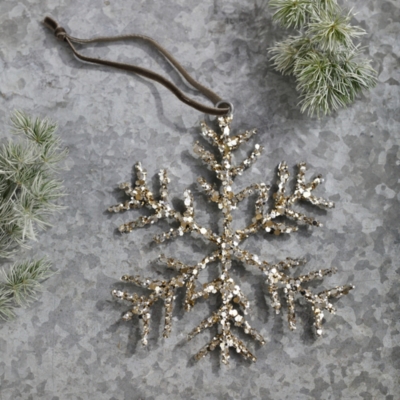 Glitter Snowflake Christmas Decoration Christmas The White