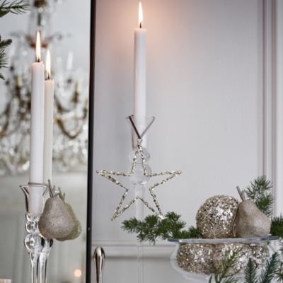 Glitter Star Decoration Christmas Tree Decorations The White Company US