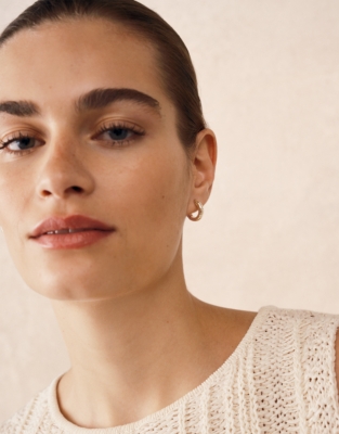 Gold Hammered Huggie Hoop Earrings
