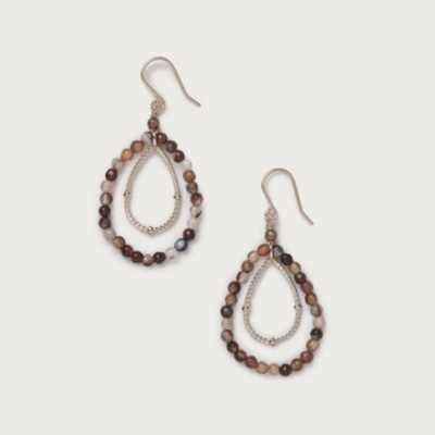 Gold Plated Beaded Double Teardrop Earrings