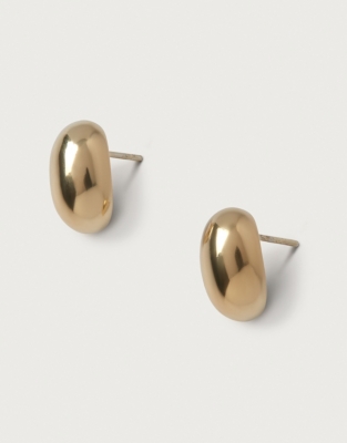 Gold Plated Dome Stud Earrings