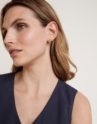 Gold Plated Dome Stud Earrings